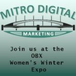 Mitro Digital Marketing logo iand invitation to the OBX Women's Winter Expo